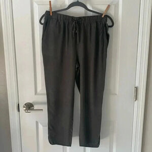 Boden Silk blend elastic waist drawstring crop pants